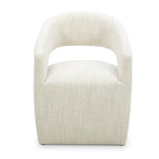 Moe's Home Collection Barrow White Mist Performance Boucle Rolling Dining Chair