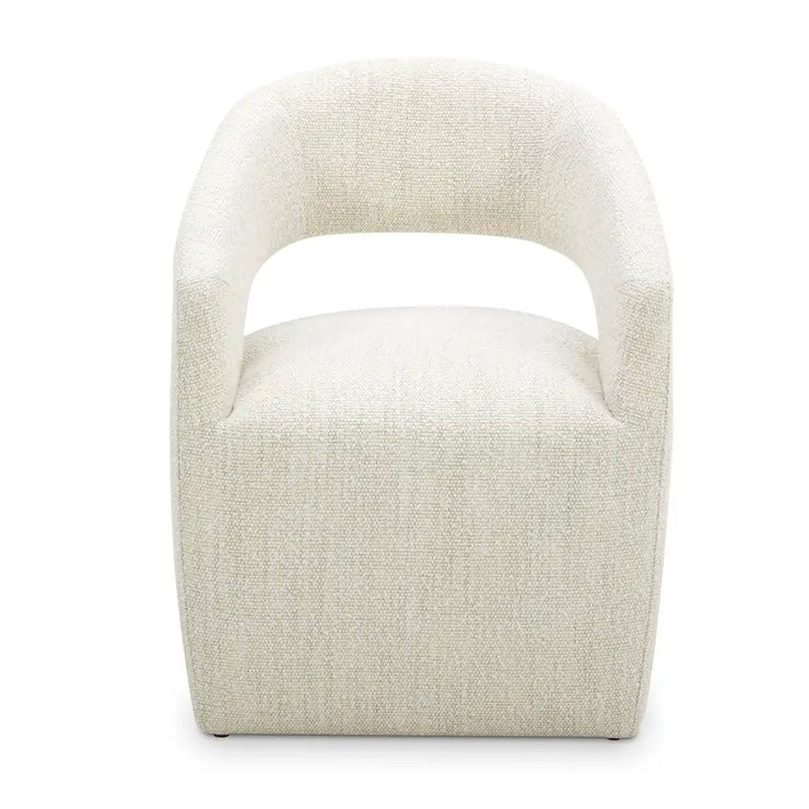Moe's Home Collection Barrow White Mist Performance Boucle Rolling Dining Chair