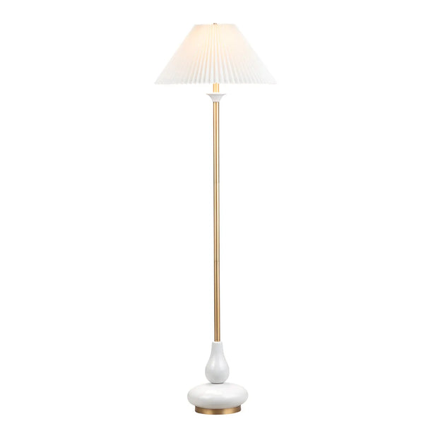 Crestview Collection Wesley White and Gold Floor Lamp