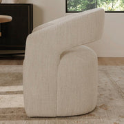 Moe's Home Collection Barrow White Mist Performance Boucle Rolling Dining Chair