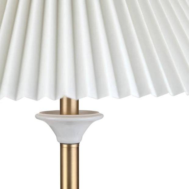 Crestview Collection Wesley White and Gold Floor Lamp