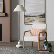 Crestview Collection Wesley White and Gold Floor Lamp