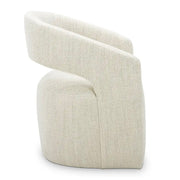Moe's Home Collection Barrow White Mist Performance Boucle Rolling Dining Chair