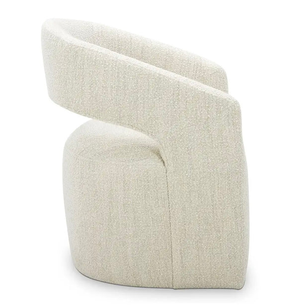 Moe's Home Collection Barrow White Mist Performance Boucle Rolling Dining Chair