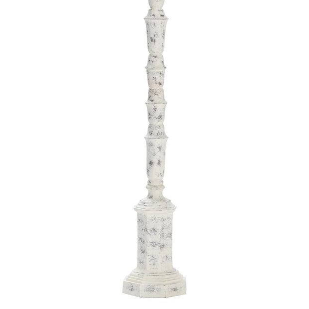 Crestview Collection Para Distressed White Floor Lamp