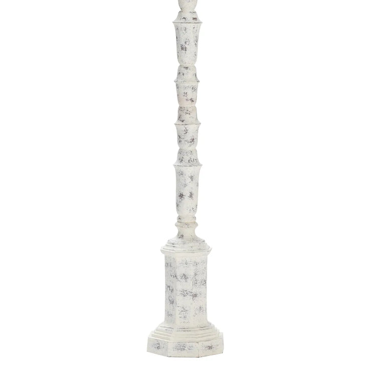 Crestview Collection Para Distressed White Floor Lamp