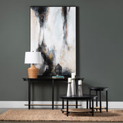 Crestview Collection Port Royal Black Wood and Rattan Coffee Table