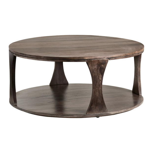 Crestview Collection Bowtie Mango Wood Round Coffee Table