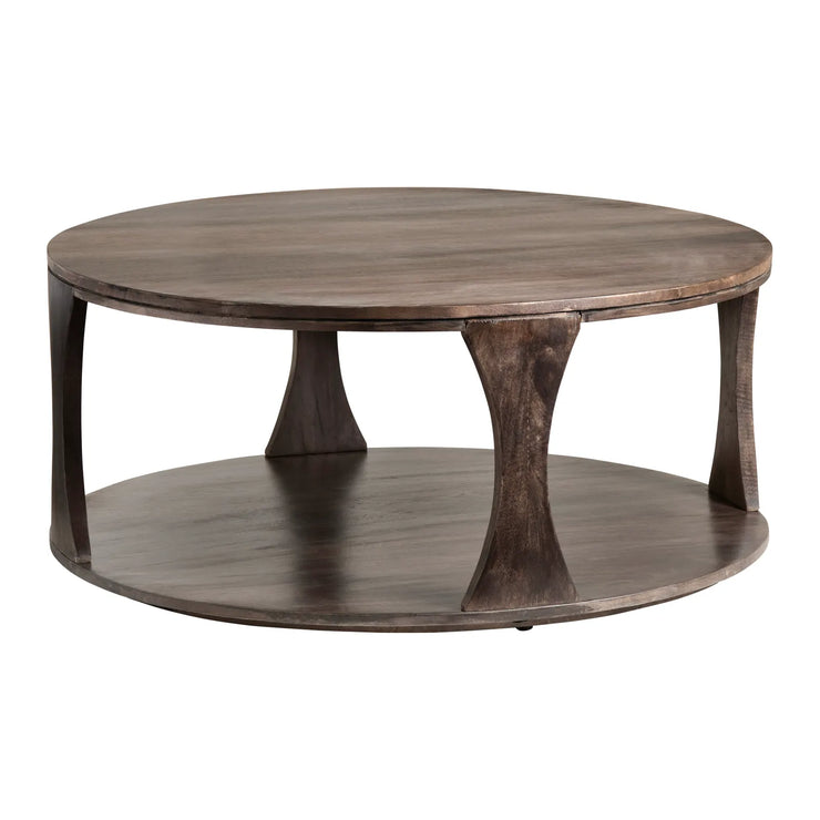 Crestview Collection Bowtie Mango Wood Round Coffee Table