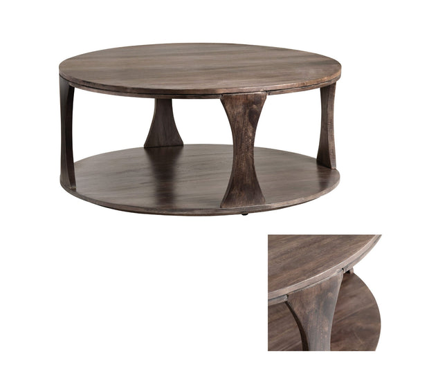 Crestview Collection Bowtie Mango Wood Round Coffee Table