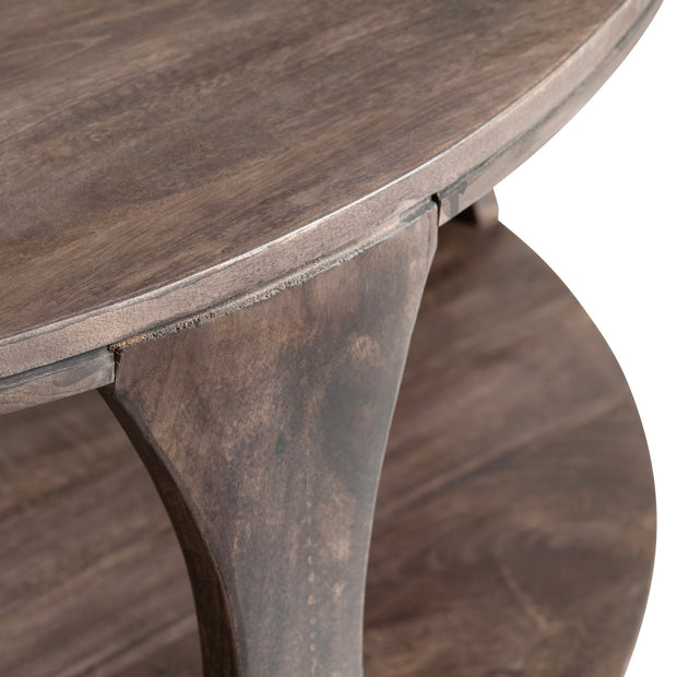 Crestview Collection Bowtie Mango Wood Round Coffee Table