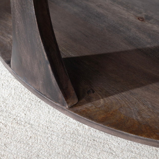 Crestview Collection Bowtie Mango Wood Round Coffee Table