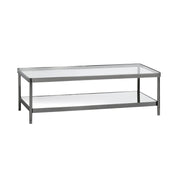 Crestview Collection Lowery Glass and Iron Rectangular Coffee Table