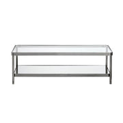 Crestview Collection Lowery Glass and Iron Rectangular Coffee Table