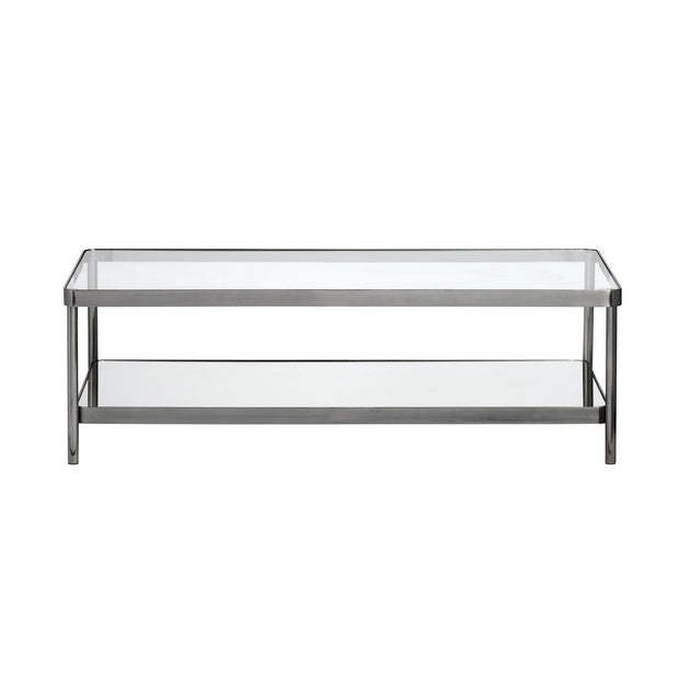 Crestview Collection Lowery Glass and Iron Rectangular Coffee Table