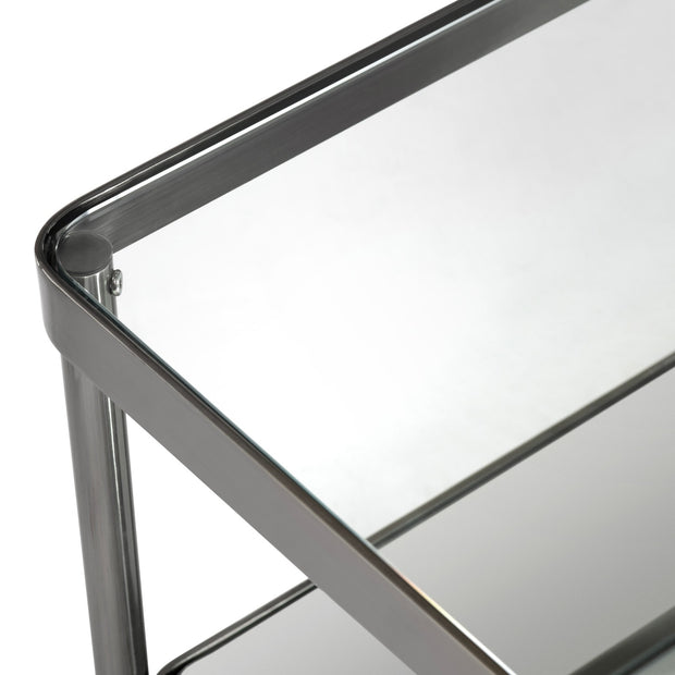 Crestview Collection Lowery Glass and Iron Rectangular Coffee Table
