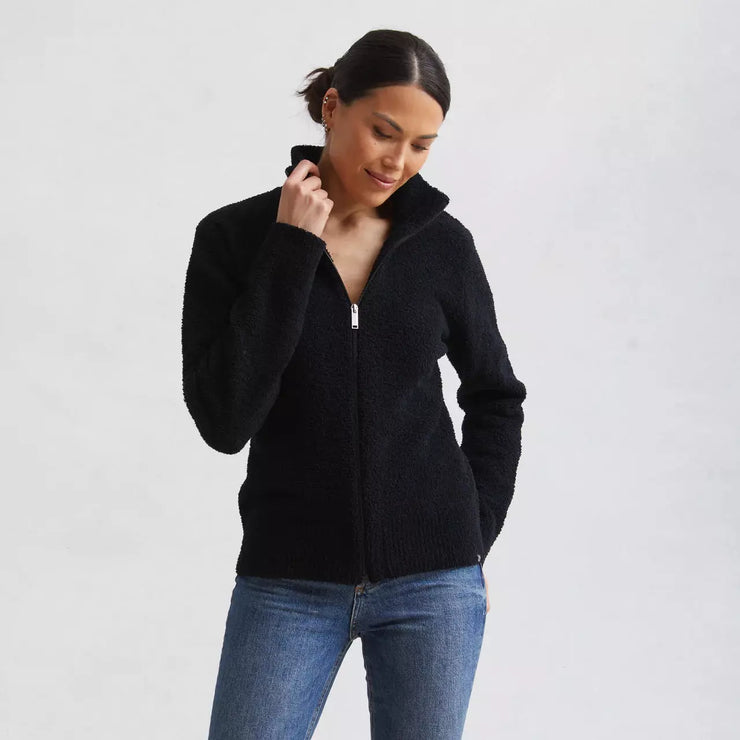 Kashwere Ultra Plush Women’s Black Full Zip Sweater Jacket