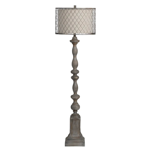 Crestview Collection Rivoire Antique Graywash Finish Floor Lamp