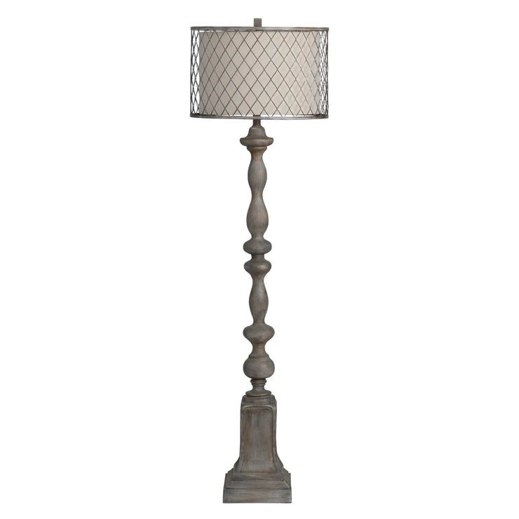 Crestview Collection Rivoire Antique Graywash Finish Floor Lamp