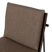 Four Hands Crete Iron and Wood Dining Chair ~ Fiqa Cocoa Performance Boucle Fabric Cushioned Seat