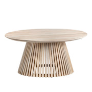 Crestview Collection San Bernadino Slated Wood Round Coffee Table