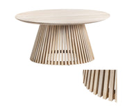 Crestview Collection San Bernadino Slated Wood Round Coffee Table
