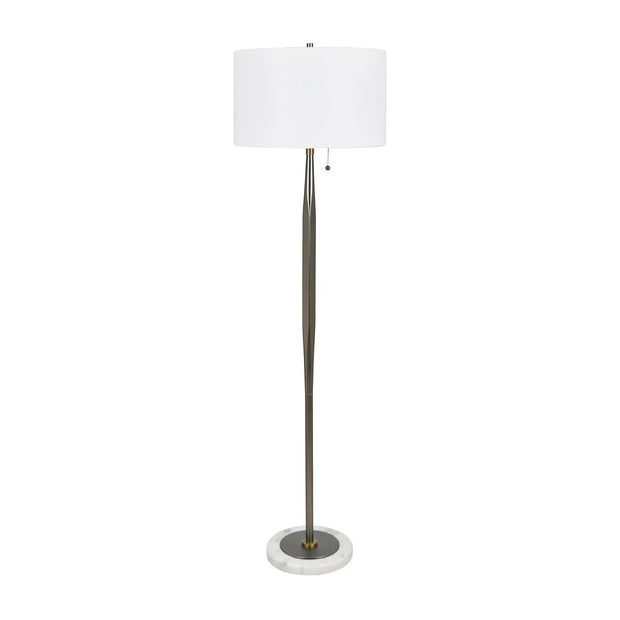 Crestview Collection Oxley White Marble And Silver Floor Lamp