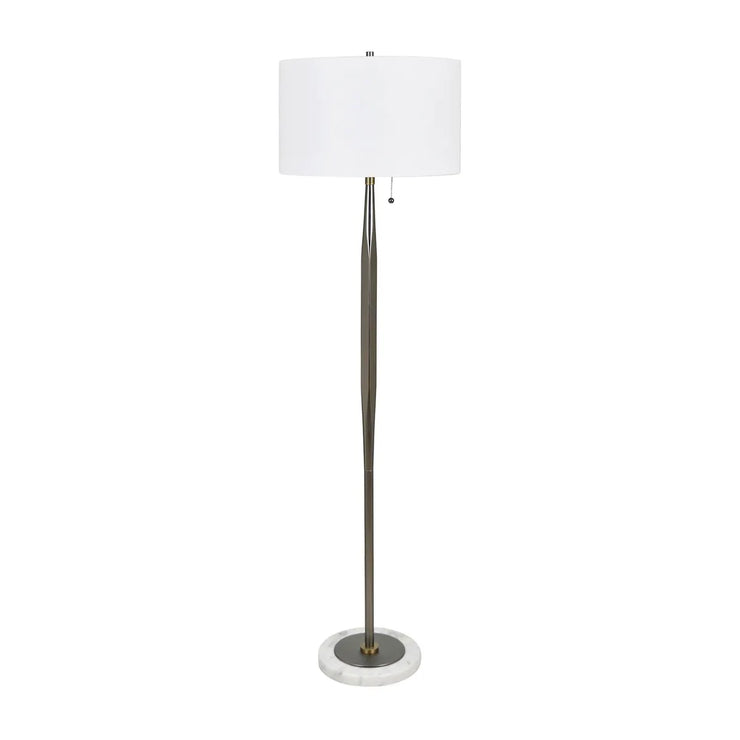 Crestview Collection Oxley White Marble And Silver Floor Lamp