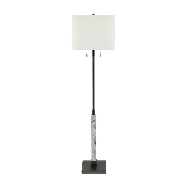 Crestview Collection Glasgow Gray Marble With Silver Floor Lamp