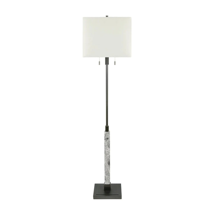 Crestview Collection Glasgow Gray Marble With Silver Floor Lamp