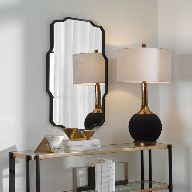 Uttermost Casmus Matte Black Contemporary Mirror