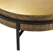 Crestview Collection Hudson Textured Brass Round Coffee Table