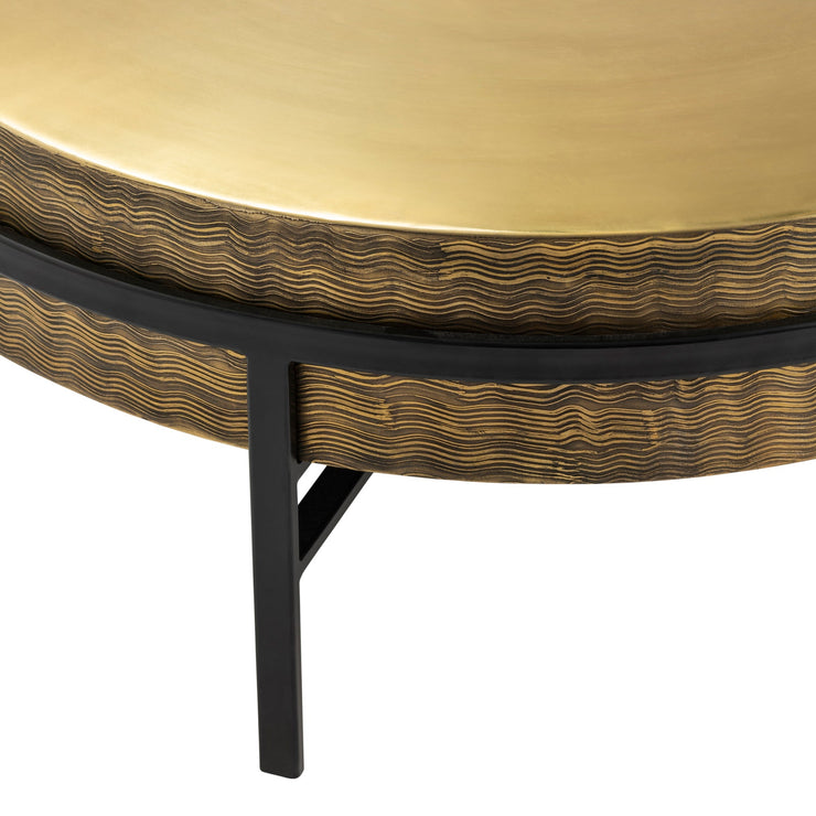 Crestview Collection Hudson Textured Brass Round Coffee Table