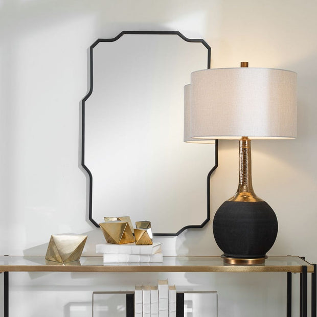 Uttermost Casmus Matte Black Contemporary Mirror