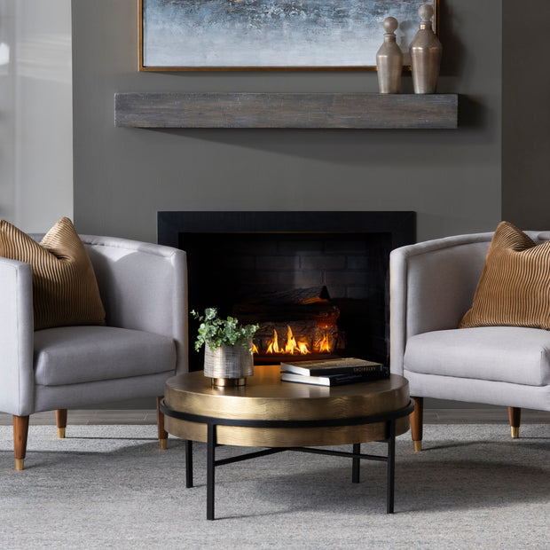 Crestview Collection Hudson Textured Brass Round Coffee Table