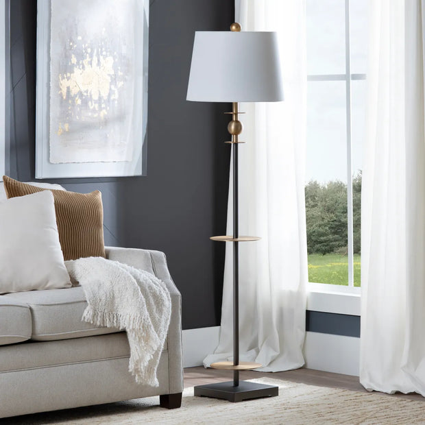 Crestview Collection Chapman Dark Bronze And Vintage Brass Floor Lamp