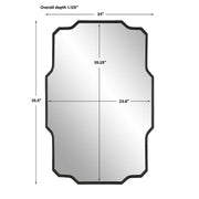 Uttermost Casmus Matte Black Contemporary Mirror