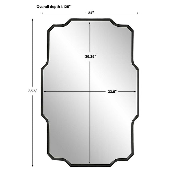 Uttermost Casmus Matte Black Contemporary Mirror