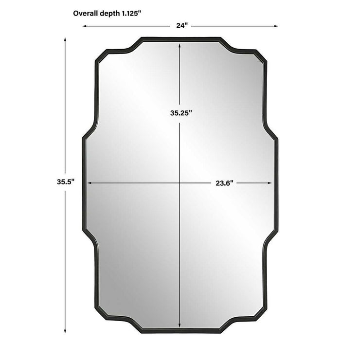 Uttermost Casmus Matte Black Contemporary Mirror