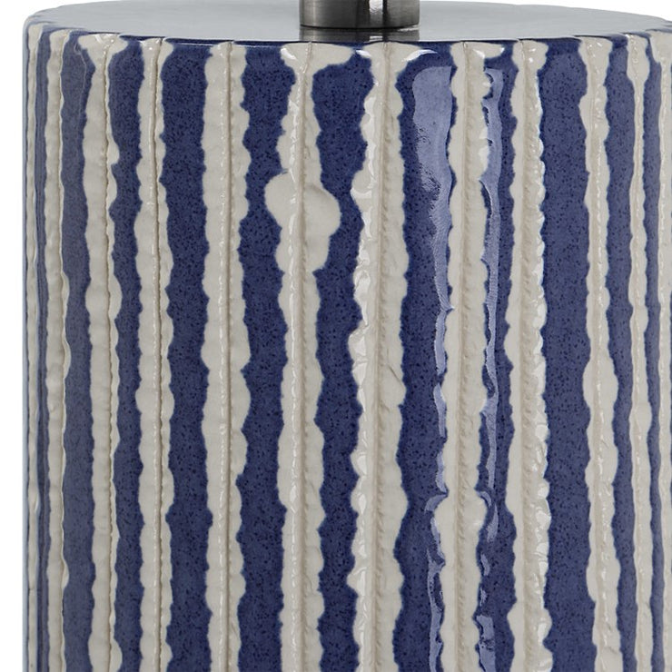 Uttermost Havana Ivory and Colbalt Blue Glaze Set of 2 Candle Holders  ~ Candles Included