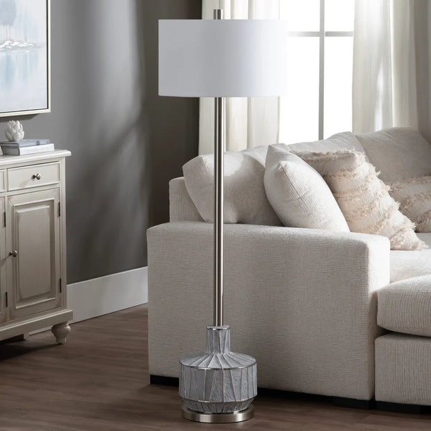 Crestview Collection Cothran Brushed Nickel Floor Lamp