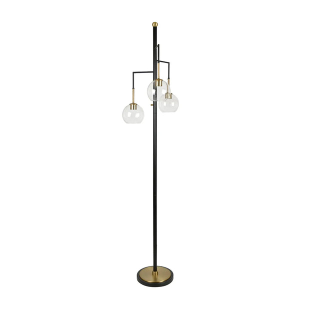 Crestview Collection Felicity Black With Gold Accents Floor Lamp