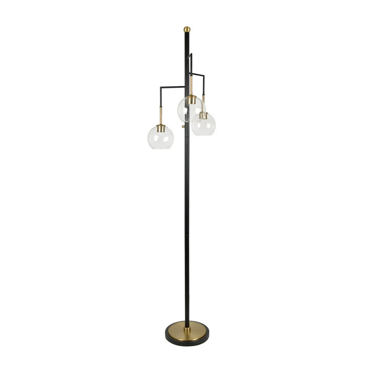 Crestview Collection Felicity Black With Gold Accents Floor Lamp