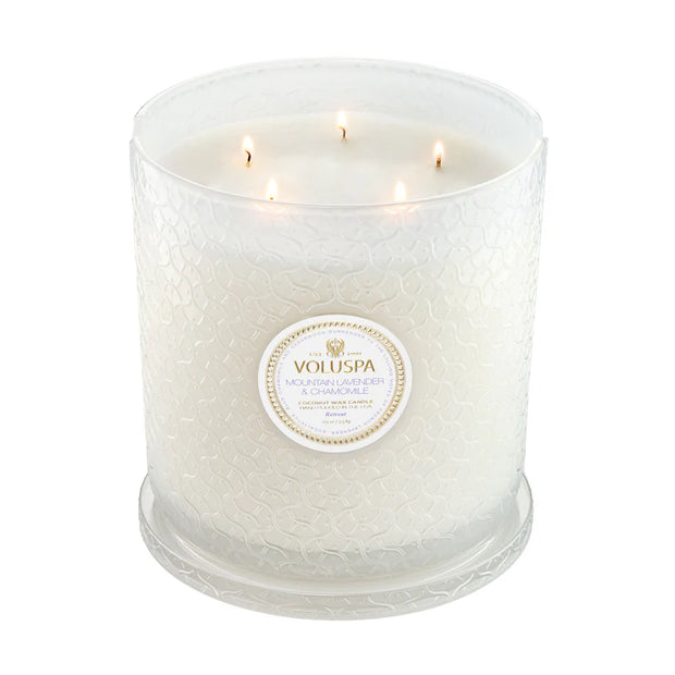 Voluspa Mountain Lavender And Chamomile 5 Wick Hearth Candle ~123oz