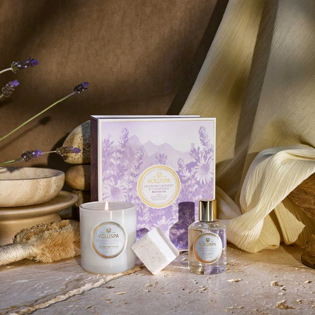 Voluspa Mountain Lavender And Chamomile Retreat Ritual Gift Set