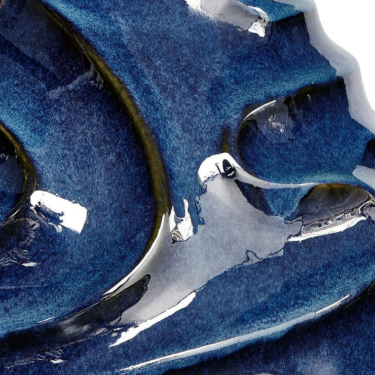 Uttermost Helix Blue Glaze Swirl Vase ~ Indoor And Outdoor Use