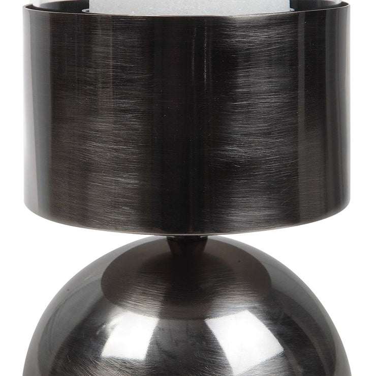 Uttermost Tilston Polished Gunmetal and Glass Set of 2 Candle Holders ~ Candles Included