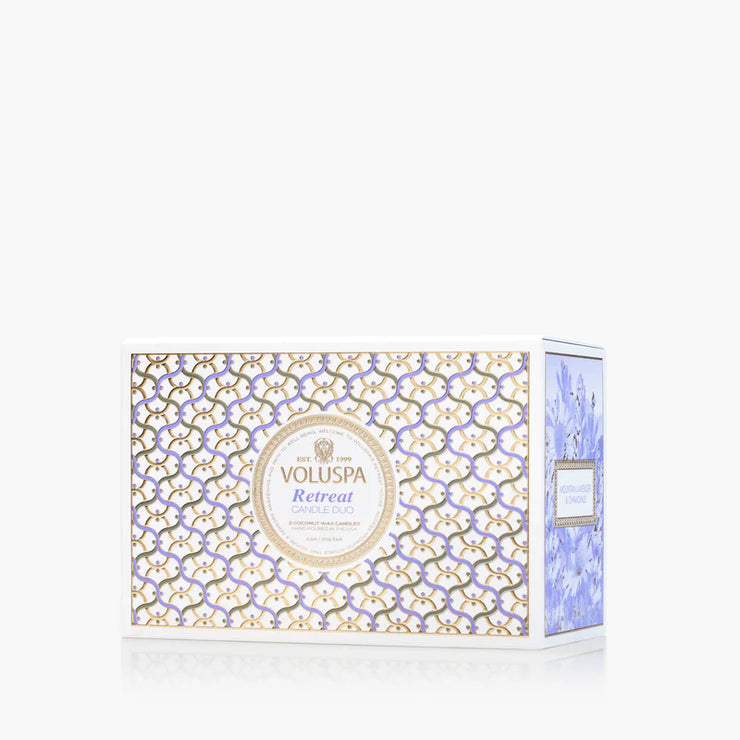 Voluspa Mountain Lavender And Chamomile Classic Candle Duo Gift Set