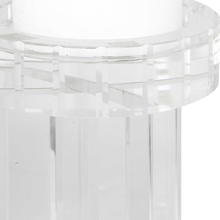 Uttermost Crystal Pillar Set of 2 Candle Holders ~ Candles Included