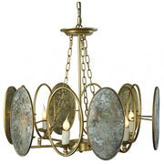 Provence Home Distressed Mirror Glass Panels Chandelier